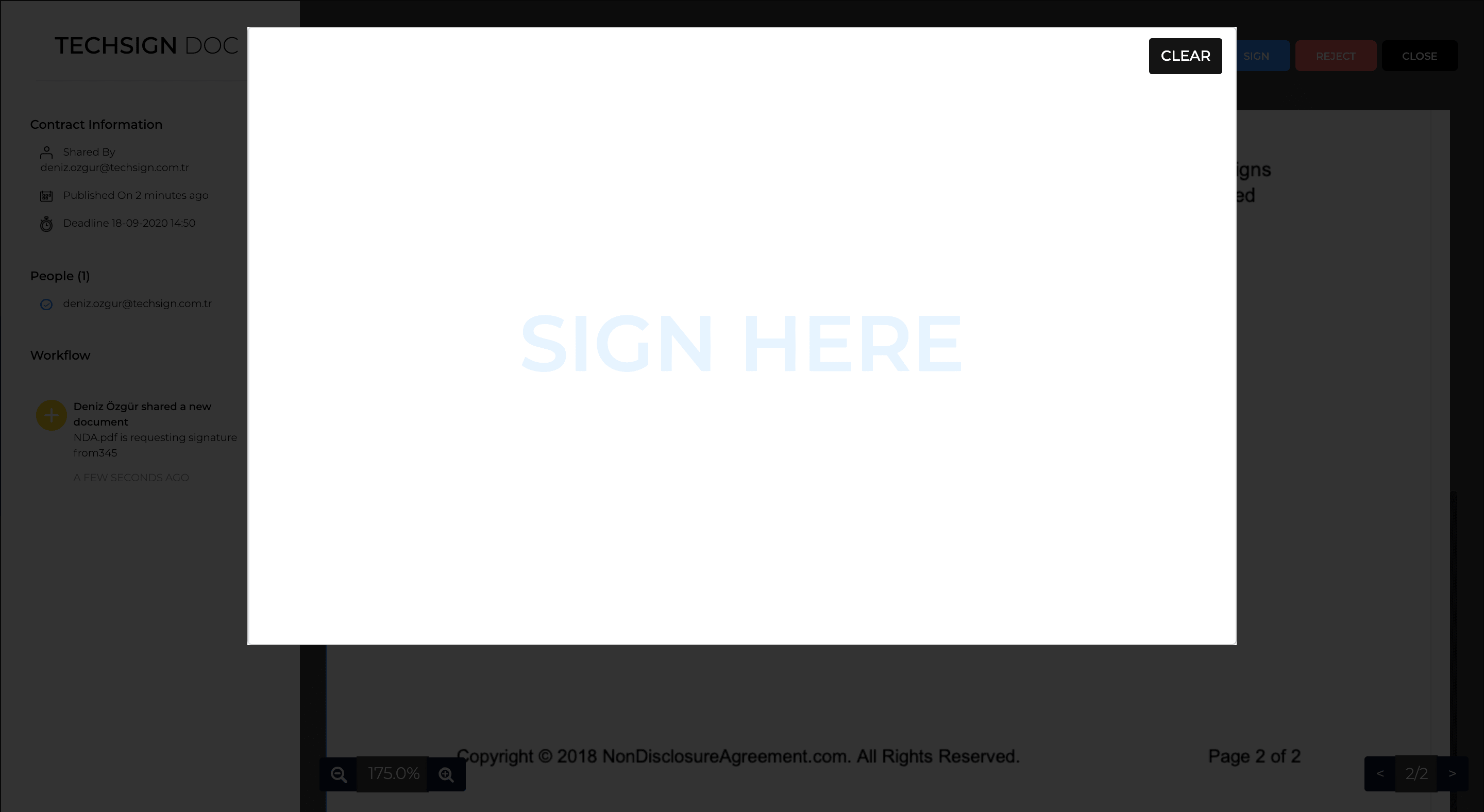 Techsign DOC Document Signing Platform Dashboard How To Sign PDF Documents