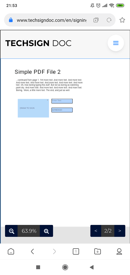 Techsign DOC How to sign document via mobile