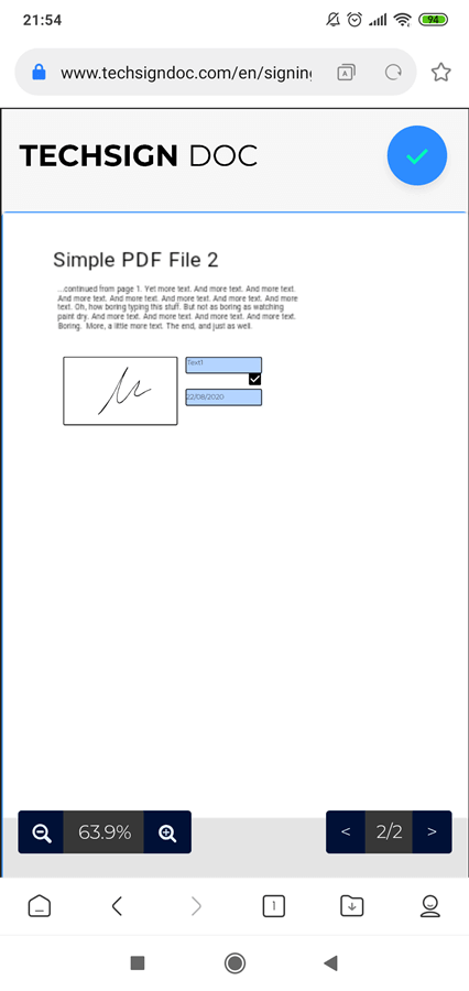 Techsign DOC How to sign document via mobile