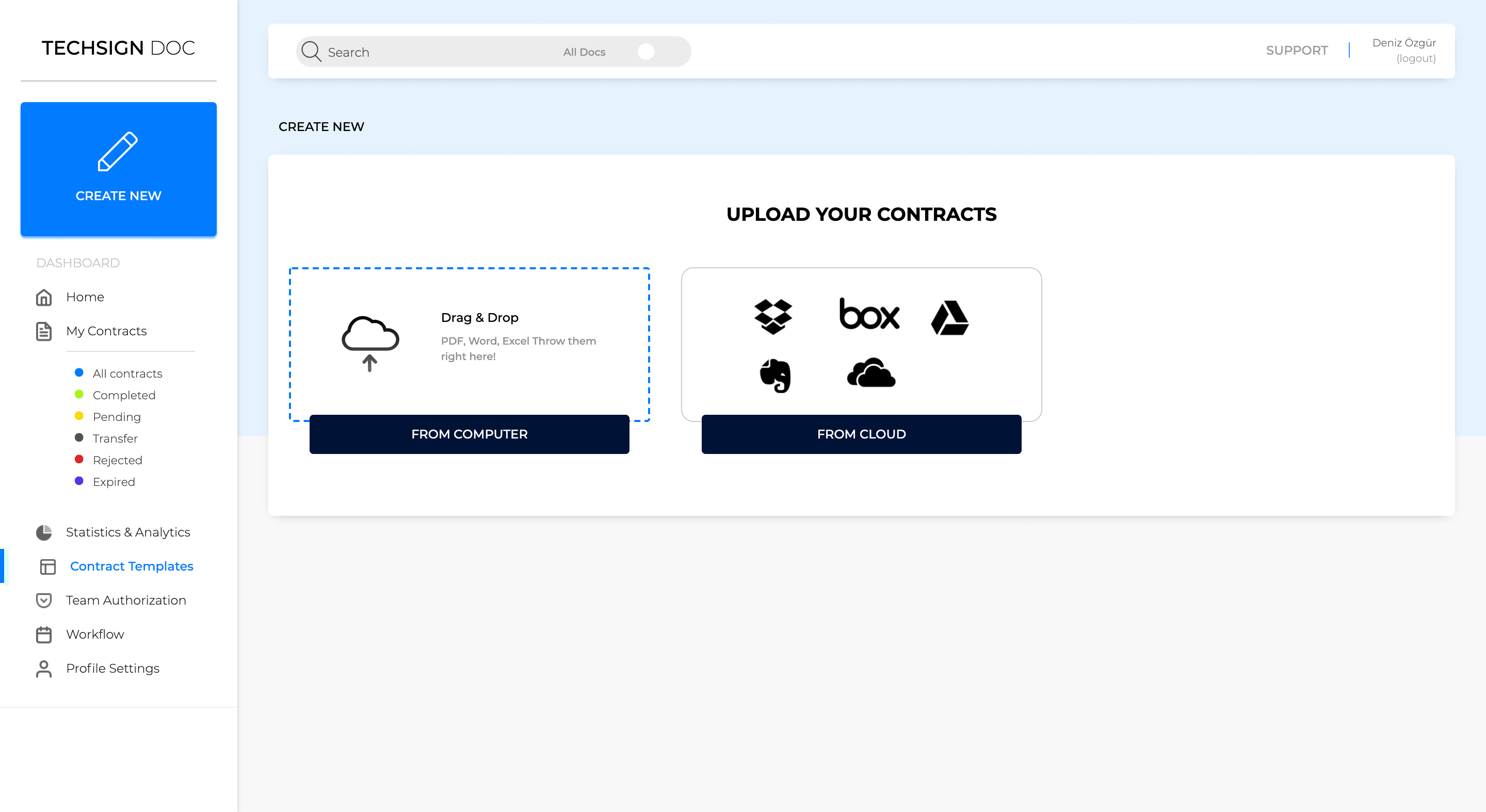 Techsign DOC how to create a new document