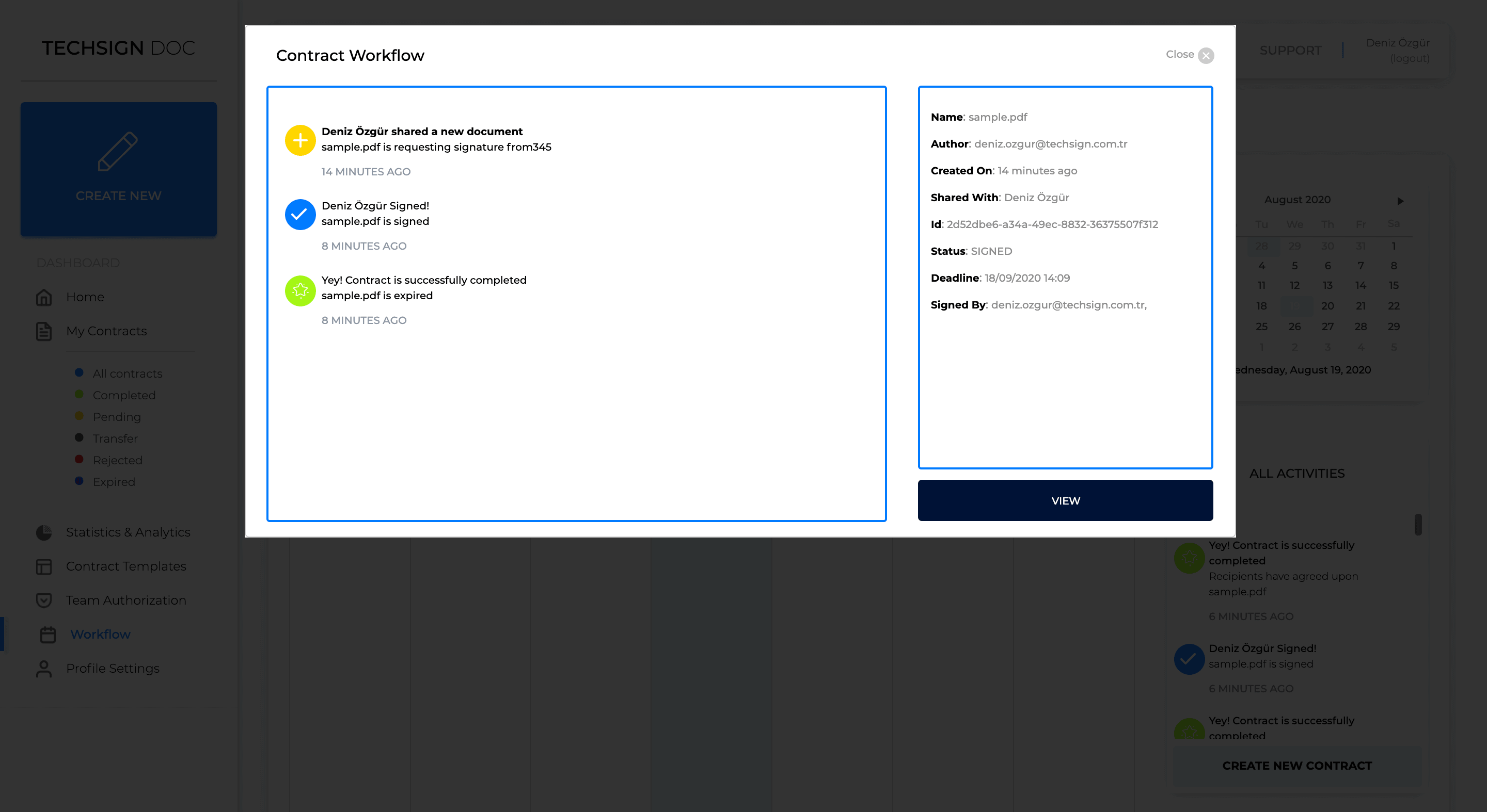 Document Instant Status Check & Signature Workflows